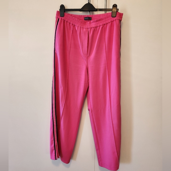 Bright pink wide leg stripe jogger size 12 - Picture 2 of 8